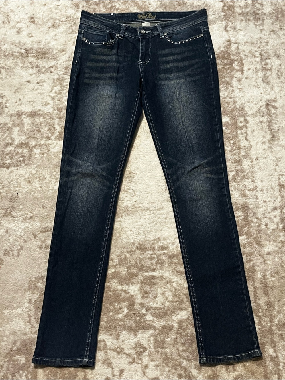 RED RIVET Rhinestone Pocket Jeans Juniors Size 9x33